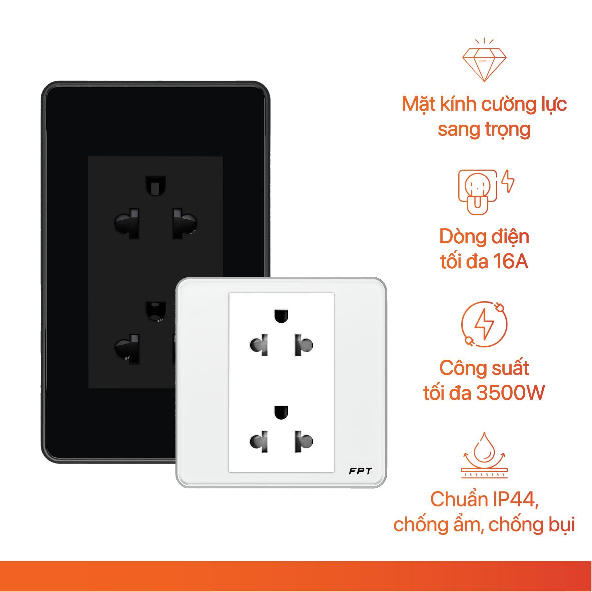 Ổ Cắm Mặt Kính Âm Tường Hera